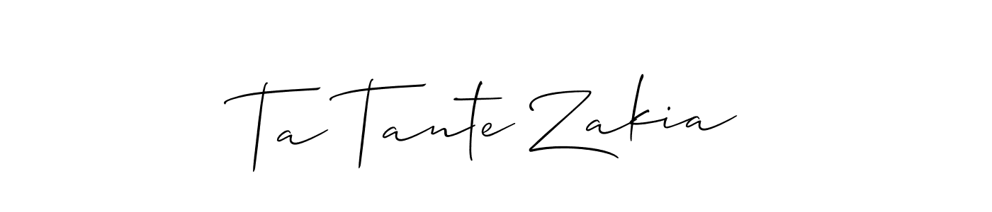 Allison_Script is a professional signature style that is perfect for those who want to add a touch of class to their signature. It is also a great choice for those who want to make their signature more unique. Get Ta Tante Zakia name to fancy signature for free. Ta Tante Zakia signature style 2 images and pictures png