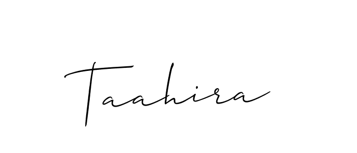 Make a beautiful signature design for name Taahira. With this signature (Allison_Script) style, you can create a handwritten signature for free. Taahira signature style 2 images and pictures png