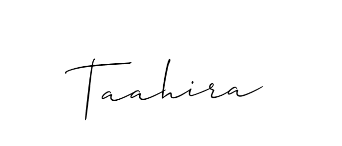 How to make Taahira signature? Allison_Script is a professional autograph style. Create handwritten signature for Taahira name. Taahira signature style 2 images and pictures png