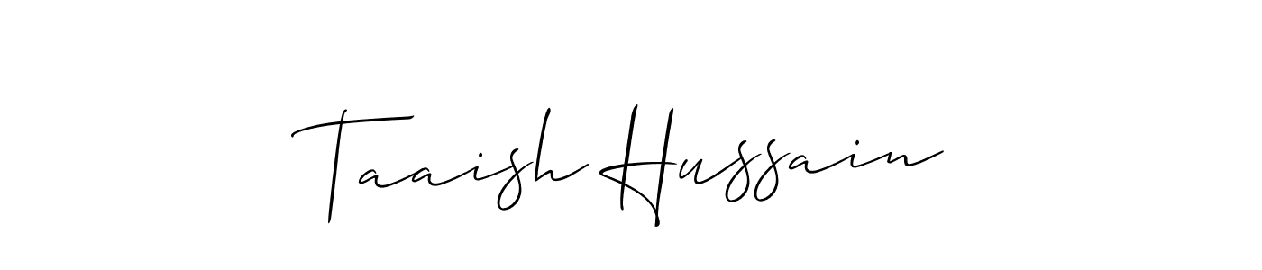 This is the best signature style for the Taaish Hussain name. Also you like these signature font (Allison_Script). Mix name signature. Taaish Hussain signature style 2 images and pictures png