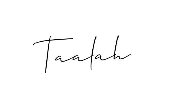 Create a beautiful signature design for name Taalah. With this signature (Allison_Script) fonts, you can make a handwritten signature for free. Taalah signature style 2 images and pictures png