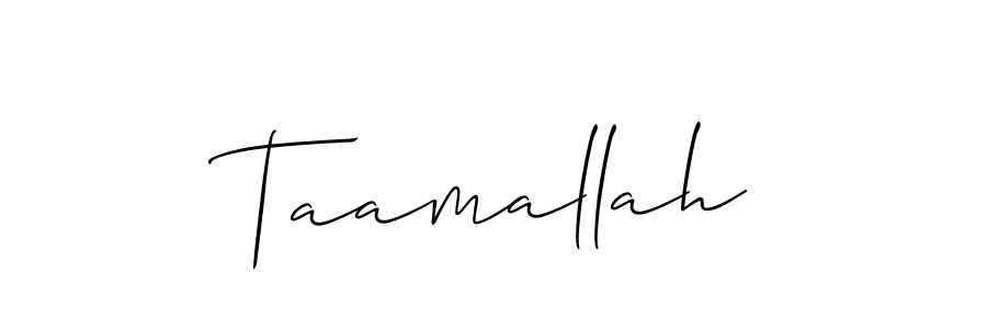 The best way (Allison_Script) to make a short signature is to pick only two or three words in your name. The name Taamallah include a total of six letters. For converting this name. Taamallah signature style 2 images and pictures png