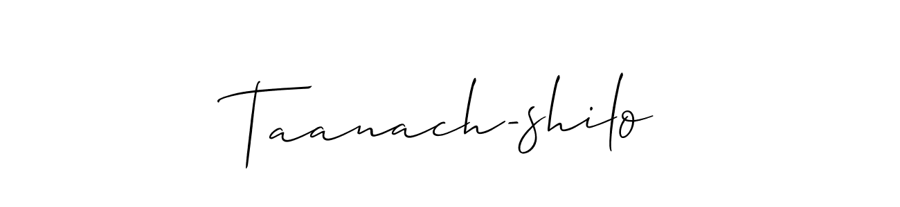 How to make Taanach-shilo name signature. Use Allison_Script style for creating short signs online. This is the latest handwritten sign. Taanach-shilo signature style 2 images and pictures png