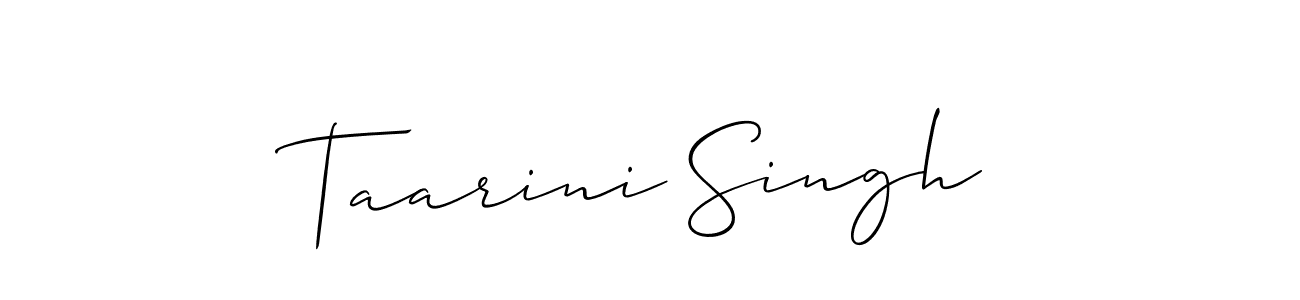 Make a beautiful signature design for name Taarini Singh. With this signature (Allison_Script) style, you can create a handwritten signature for free. Taarini Singh signature style 2 images and pictures png