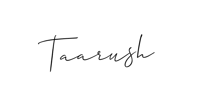 Allison_Script is a professional signature style that is perfect for those who want to add a touch of class to their signature. It is also a great choice for those who want to make their signature more unique. Get Taarush name to fancy signature for free. Taarush signature style 2 images and pictures png