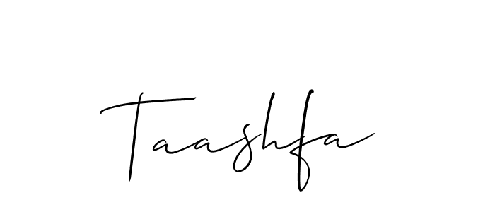 Design your own signature with our free online signature maker. With this signature software, you can create a handwritten (Allison_Script) signature for name Taashfa. Taashfa signature style 2 images and pictures png