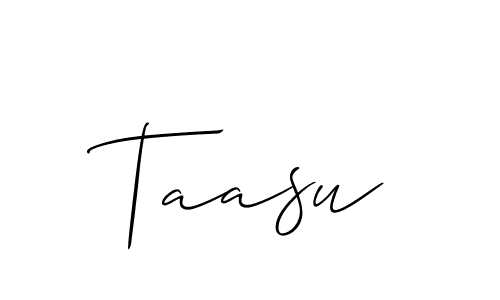 Allison_Script is a professional signature style that is perfect for those who want to add a touch of class to their signature. It is also a great choice for those who want to make their signature more unique. Get Taasu name to fancy signature for free. Taasu signature style 2 images and pictures png