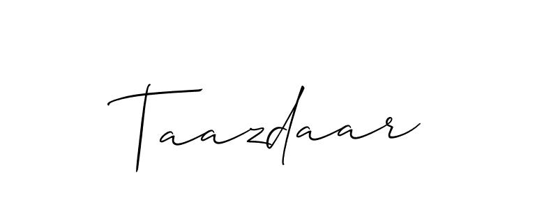 Similarly Allison_Script is the best handwritten signature design. Signature creator online .You can use it as an online autograph creator for name Taazdaar. Taazdaar signature style 2 images and pictures png