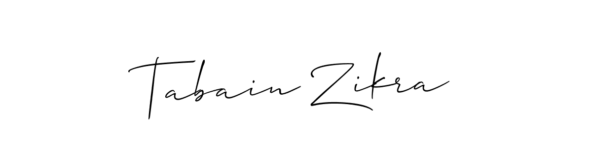 Also we have Tabain Zikra name is the best signature style. Create professional handwritten signature collection using Allison_Script autograph style. Tabain Zikra signature style 2 images and pictures png