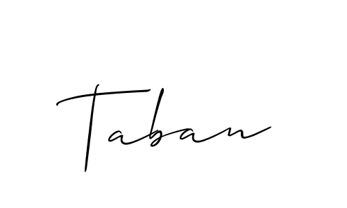 Use a signature maker to create a handwritten signature online. With this signature software, you can design (Allison_Script) your own signature for name Taban. Taban signature style 2 images and pictures png