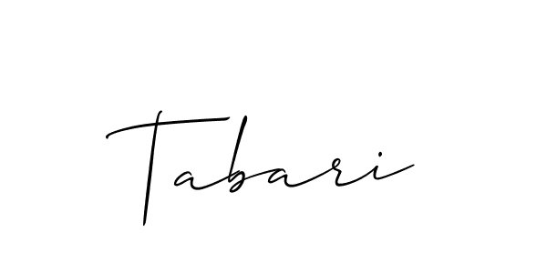 Use a signature maker to create a handwritten signature online. With this signature software, you can design (Allison_Script) your own signature for name Tabari. Tabari signature style 2 images and pictures png