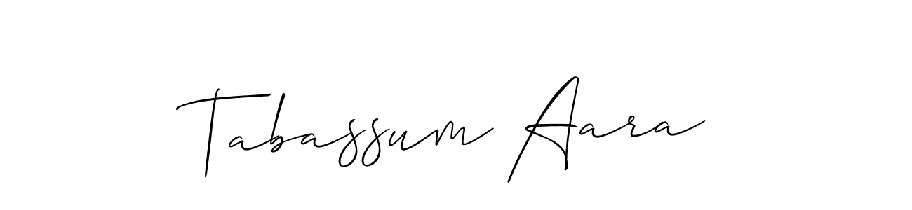 Allison_Script is a professional signature style that is perfect for those who want to add a touch of class to their signature. It is also a great choice for those who want to make their signature more unique. Get Tabassum Aara name to fancy signature for free. Tabassum Aara signature style 2 images and pictures png