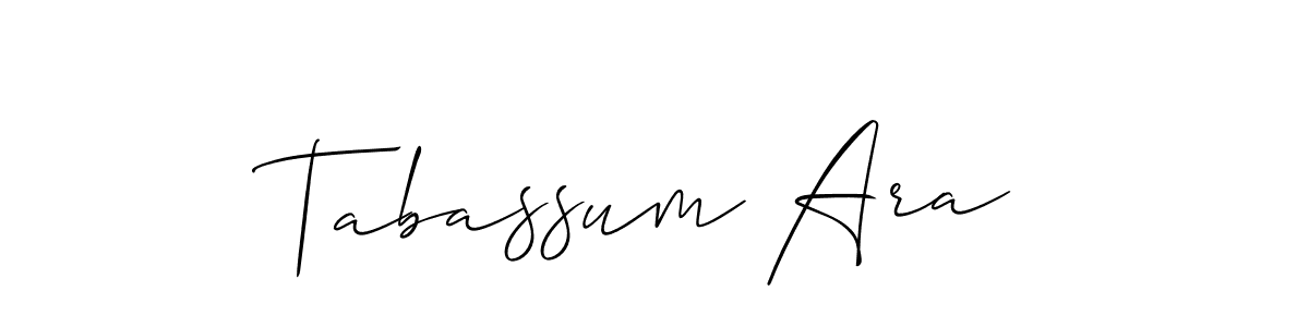 Allison_Script is a professional signature style that is perfect for those who want to add a touch of class to their signature. It is also a great choice for those who want to make their signature more unique. Get Tabassum Ara name to fancy signature for free. Tabassum Ara signature style 2 images and pictures png