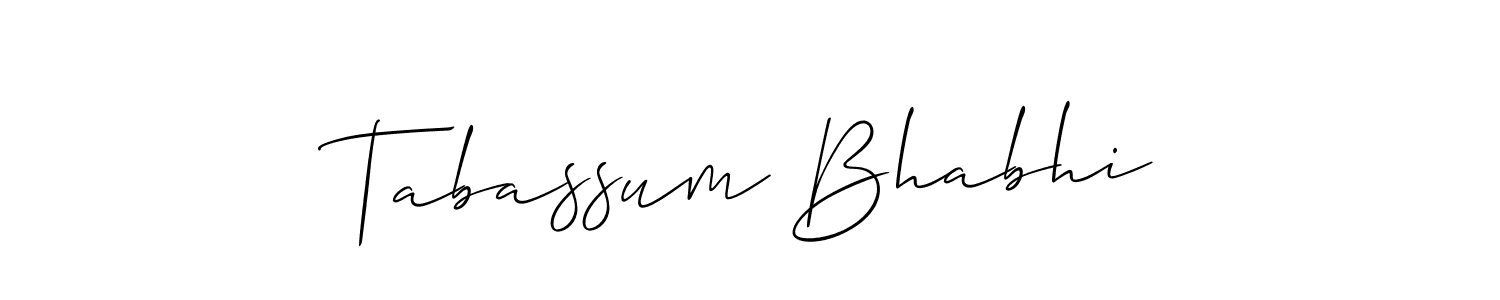 Create a beautiful signature design for name Tabassum Bhabhi. With this signature (Allison_Script) fonts, you can make a handwritten signature for free. Tabassum Bhabhi signature style 2 images and pictures png