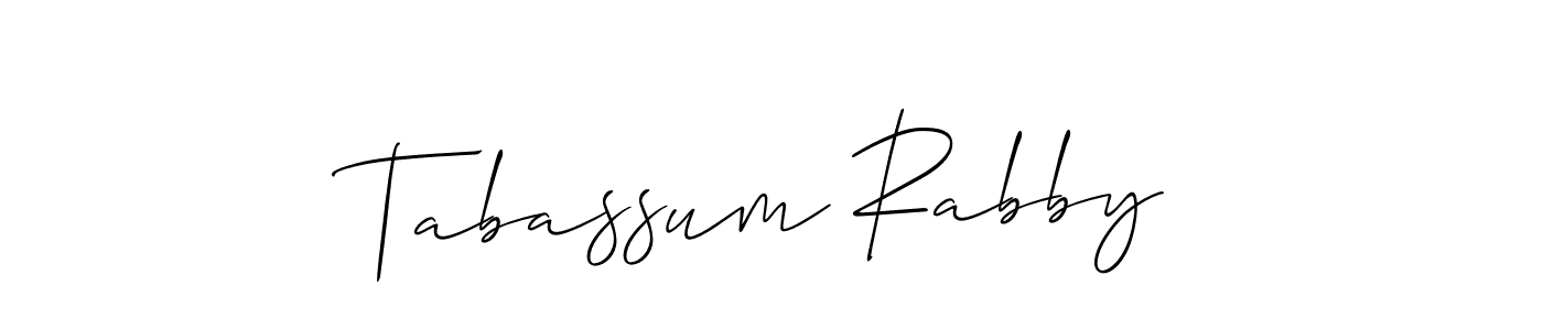 Also we have Tabassum Rabby name is the best signature style. Create professional handwritten signature collection using Allison_Script autograph style. Tabassum Rabby signature style 2 images and pictures png