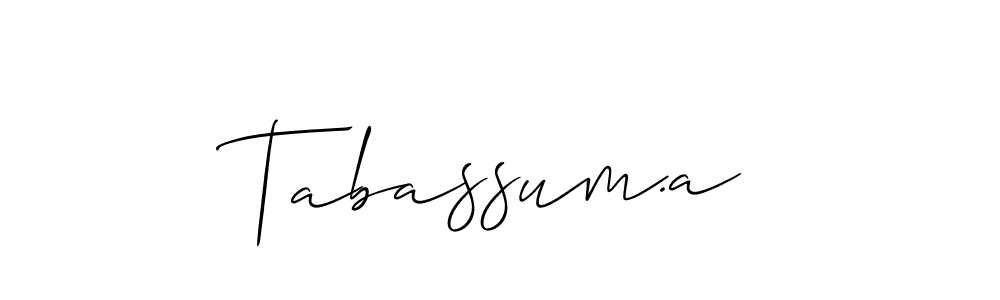 Best and Professional Signature Style for Tabassum.a. Allison_Script Best Signature Style Collection. Tabassum.a signature style 2 images and pictures png