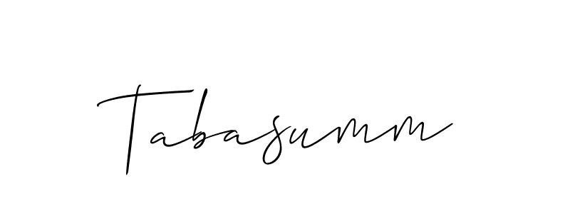 The best way (Allison_Script) to make a short signature is to pick only two or three words in your name. The name Tabasumm include a total of six letters. For converting this name. Tabasumm signature style 2 images and pictures png