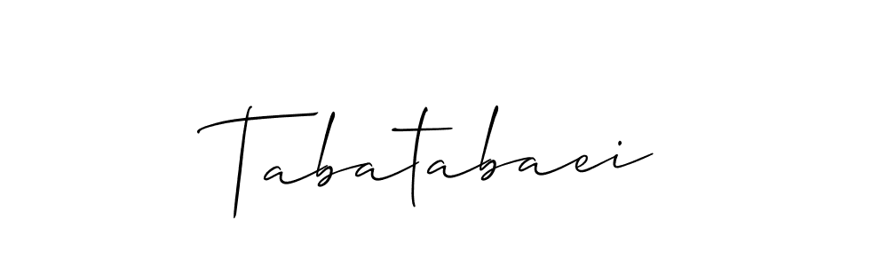 Also You can easily find your signature by using the search form. We will create Tabatabaei name handwritten signature images for you free of cost using Allison_Script sign style. Tabatabaei signature style 2 images and pictures png