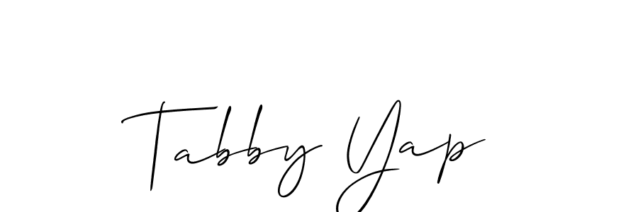 The best way (Allison_Script) to make a short signature is to pick only two or three words in your name. The name Tabby Yap include a total of six letters. For converting this name. Tabby Yap signature style 2 images and pictures png