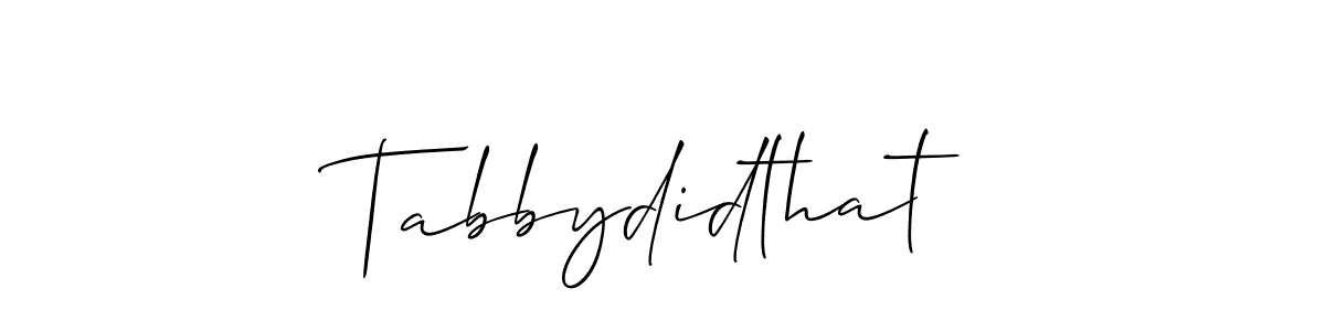 Make a beautiful signature design for name Tabbydidthat. With this signature (Allison_Script) style, you can create a handwritten signature for free. Tabbydidthat signature style 2 images and pictures png