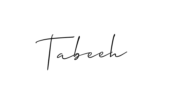 It looks lik you need a new signature style for name Tabeeh. Design unique handwritten (Allison_Script) signature with our free signature maker in just a few clicks. Tabeeh signature style 2 images and pictures png