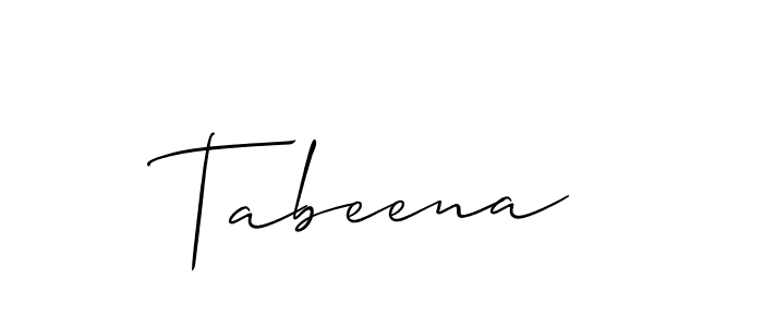 How to make Tabeena signature? Allison_Script is a professional autograph style. Create handwritten signature for Tabeena name. Tabeena signature style 2 images and pictures png