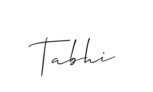 Create a beautiful signature design for name Tabhi. With this signature (Allison_Script) fonts, you can make a handwritten signature for free. Tabhi signature style 2 images and pictures png