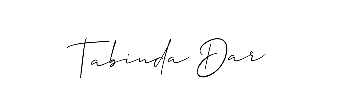 Design your own signature with our free online signature maker. With this signature software, you can create a handwritten (Allison_Script) signature for name Tabinda Dar. Tabinda Dar signature style 2 images and pictures png