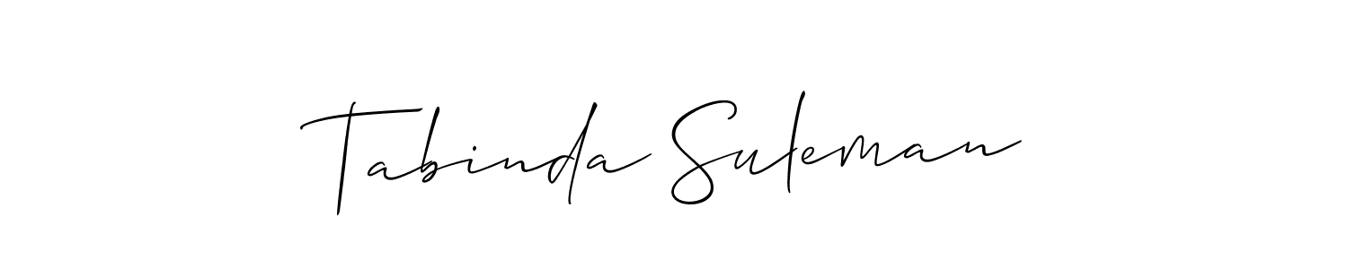 Allison_Script is a professional signature style that is perfect for those who want to add a touch of class to their signature. It is also a great choice for those who want to make their signature more unique. Get Tabinda Suleman name to fancy signature for free. Tabinda Suleman signature style 2 images and pictures png