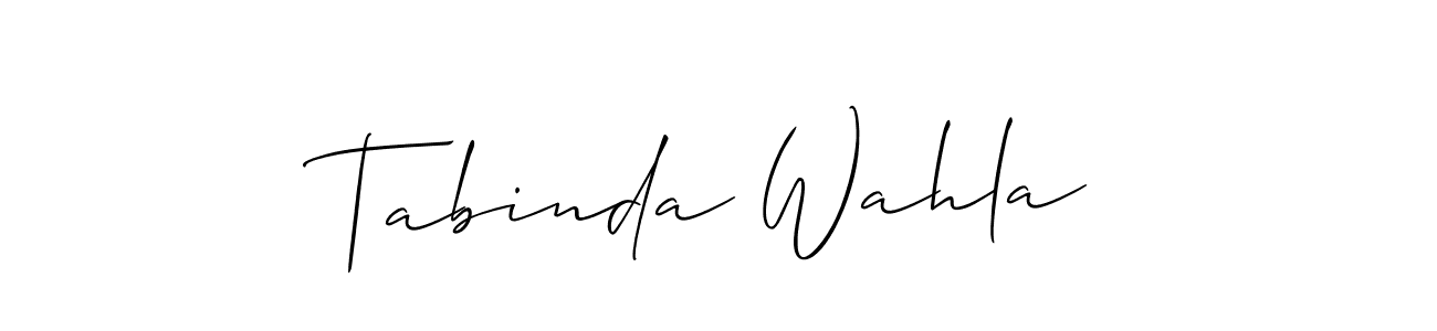 Make a beautiful signature design for name Tabinda Wahla. With this signature (Allison_Script) style, you can create a handwritten signature for free. Tabinda Wahla signature style 2 images and pictures png