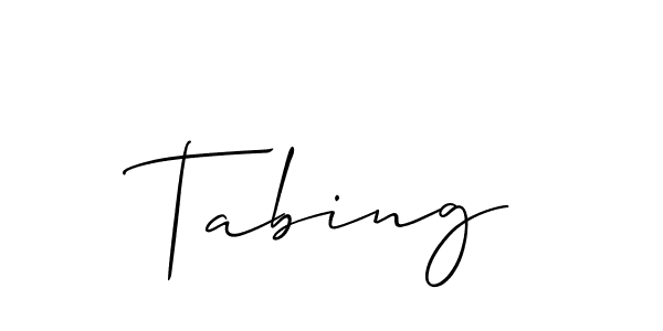 How to Draw Tabing signature style? Allison_Script is a latest design signature styles for name Tabing. Tabing signature style 2 images and pictures png