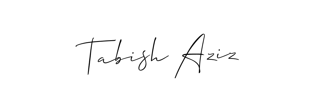 Allison_Script is a professional signature style that is perfect for those who want to add a touch of class to their signature. It is also a great choice for those who want to make their signature more unique. Get Tabish Aziz name to fancy signature for free. Tabish Aziz signature style 2 images and pictures png