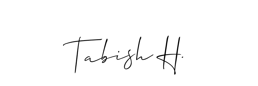 Allison_Script is a professional signature style that is perfect for those who want to add a touch of class to their signature. It is also a great choice for those who want to make their signature more unique. Get Tabish H. name to fancy signature for free. Tabish H. signature style 2 images and pictures png