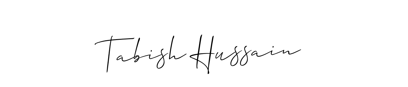 How to make Tabish Hussain signature? Allison_Script is a professional autograph style. Create handwritten signature for Tabish Hussain name. Tabish Hussain signature style 2 images and pictures png