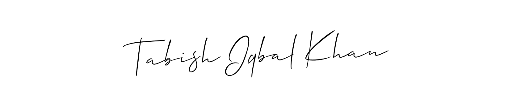 How to make Tabish Iqbal Khan name signature. Use Allison_Script style for creating short signs online. This is the latest handwritten sign. Tabish Iqbal Khan signature style 2 images and pictures png