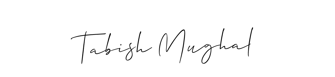 You should practise on your own different ways (Allison_Script) to write your name (Tabish Mughal) in signature. don't let someone else do it for you. Tabish Mughal signature style 2 images and pictures png