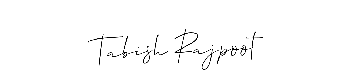 Use a signature maker to create a handwritten signature online. With this signature software, you can design (Allison_Script) your own signature for name Tabish Rajpoot. Tabish Rajpoot signature style 2 images and pictures png