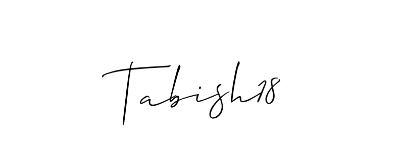 The best way (Allison_Script) to make a short signature is to pick only two or three words in your name. The name Tabish18 include a total of six letters. For converting this name. Tabish18 signature style 2 images and pictures png