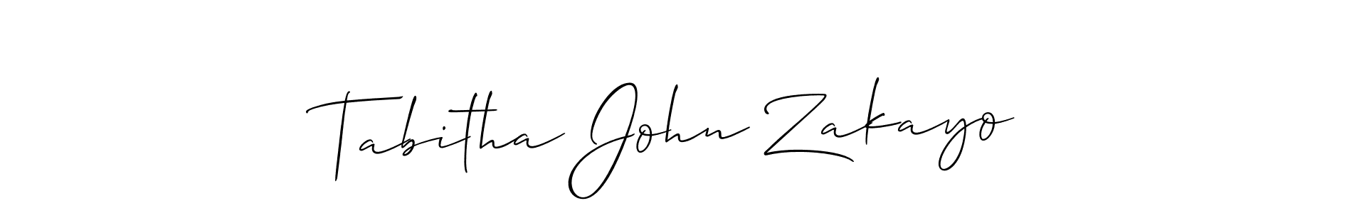 You should practise on your own different ways (Allison_Script) to write your name (Tabitha John Zakayo) in signature. don't let someone else do it for you. Tabitha John Zakayo signature style 2 images and pictures png