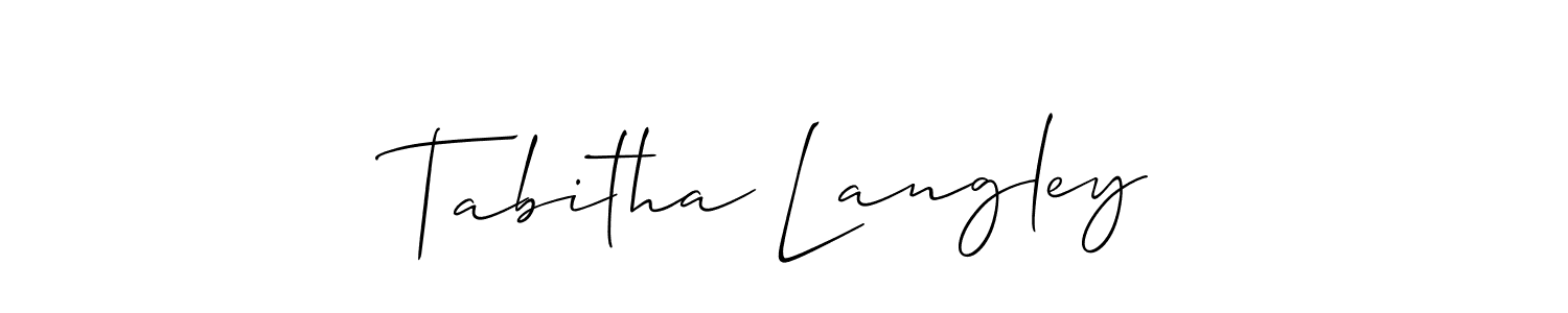 You should practise on your own different ways (Allison_Script) to write your name (Tabitha Langley) in signature. don't let someone else do it for you. Tabitha Langley signature style 2 images and pictures png
