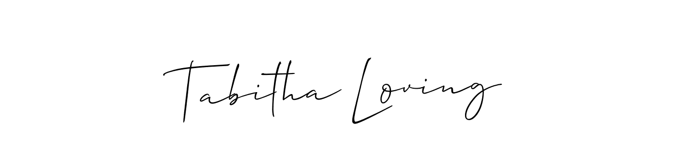Make a beautiful signature design for name Tabitha Loving. With this signature (Allison_Script) style, you can create a handwritten signature for free. Tabitha Loving signature style 2 images and pictures png