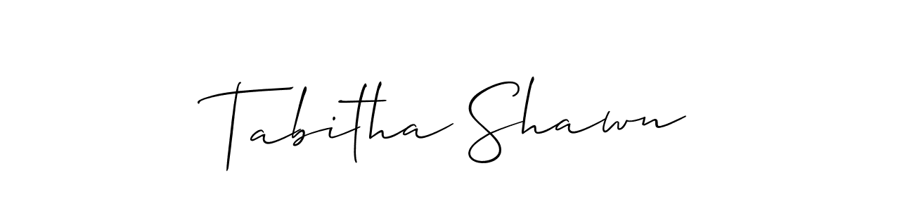 Allison_Script is a professional signature style that is perfect for those who want to add a touch of class to their signature. It is also a great choice for those who want to make their signature more unique. Get Tabitha Shawn name to fancy signature for free. Tabitha Shawn signature style 2 images and pictures png