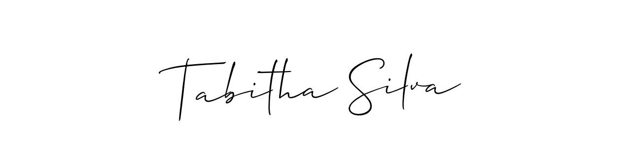 It looks lik you need a new signature style for name Tabitha Silva. Design unique handwritten (Allison_Script) signature with our free signature maker in just a few clicks. Tabitha Silva signature style 2 images and pictures png