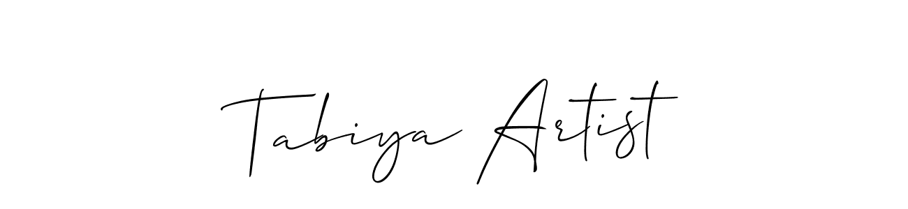 You should practise on your own different ways (Allison_Script) to write your name (Tabiya Artist) in signature. don't let someone else do it for you. Tabiya Artist signature style 2 images and pictures png