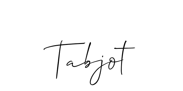 Make a beautiful signature design for name Tabjot. With this signature (Allison_Script) style, you can create a handwritten signature for free. Tabjot signature style 2 images and pictures png