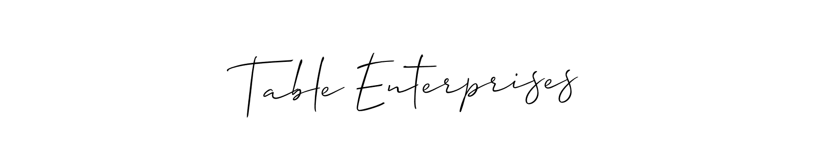 Make a beautiful signature design for name Table Enterprises. Use this online signature maker to create a handwritten signature for free. Table Enterprises signature style 2 images and pictures png