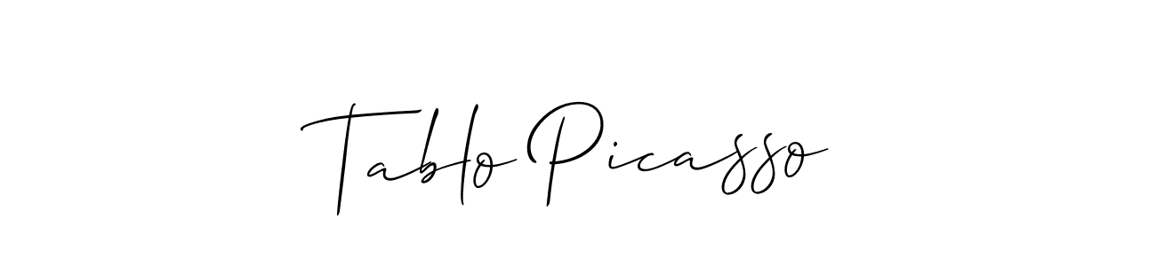 You should practise on your own different ways (Allison_Script) to write your name (Tablo Picasso) in signature. don't let someone else do it for you. Tablo Picasso signature style 2 images and pictures png