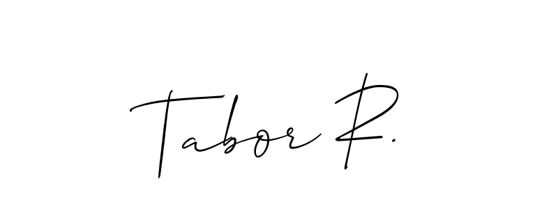 Also You can easily find your signature by using the search form. We will create Tabor R. name handwritten signature images for you free of cost using Allison_Script sign style. Tabor R. signature style 2 images and pictures png