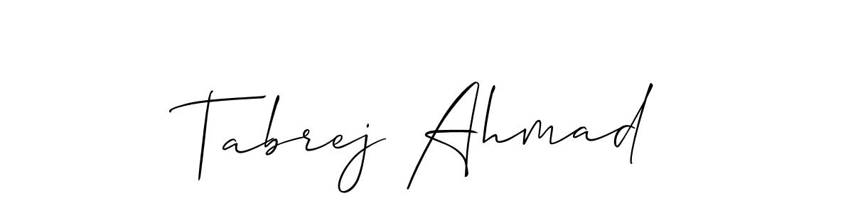 Also You can easily find your signature by using the search form. We will create Tabrej Ahmad name handwritten signature images for you free of cost using Allison_Script sign style. Tabrej Ahmad signature style 2 images and pictures png