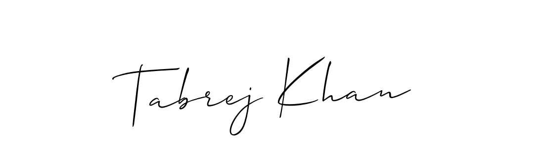 It looks lik you need a new signature style for name Tabrej Khan. Design unique handwritten (Allison_Script) signature with our free signature maker in just a few clicks. Tabrej Khan signature style 2 images and pictures png
